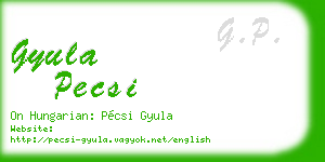 gyula pecsi business card